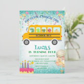 恐竜おもしろい学校バス誕生日パーティーDIY名 シーズンカード (スタンド正面)