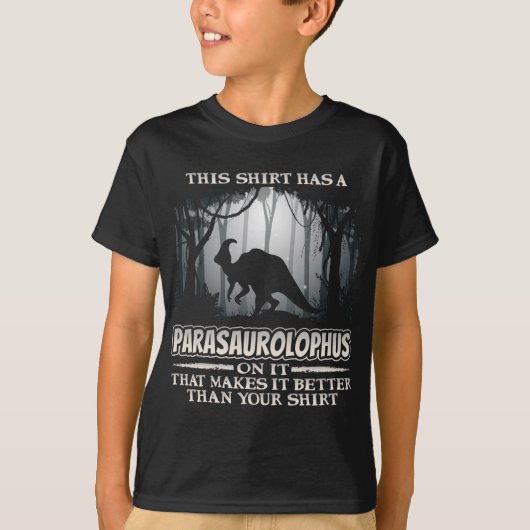 恐竜おもしろい寄生頭葉 Tシャツ (正面)
