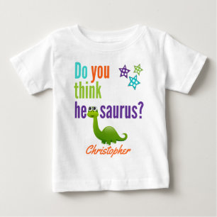 恐竜おもしろい引用文カラフル ベビーTシャツ