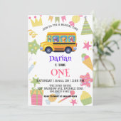 恐竜おもしろい新学期バスケーキ誕生日 セーブザデート (スタンド正面)