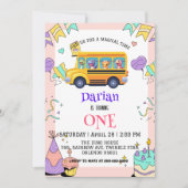 恐竜おもしろい新学期バスケーキ誕生日 セーブザデート (正面)