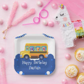 恐竜おもしろい新学期バスバルーン誕生日 ペーパープレート (パーティー)