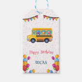 恐竜おもしろい新学期バスボーイ誕生日 ギフトタグ (正面)