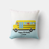 恐竜おもしろい新学期バスボーイ誕生日 クッション (正面)