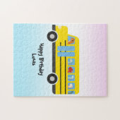 恐竜おもしろい新学期バスボーイ誕生日 ジグソーパズル (横)