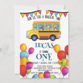 恐竜おもしろい新学期バスボーイ誕生日 セーブザデート (正面)