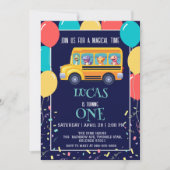 恐竜おもしろい新学期バスボーイ誕生日 セーブザデート (正面)