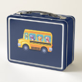 恐竜おもしろい新学期バスボーイ誕生日 メタルランチボックス (裏面)