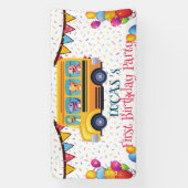 恐竜おもしろい新学期バスボーイ誕生日 横断幕 (縦)