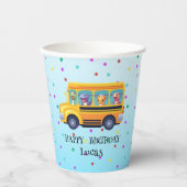 恐竜おもしろい新学期バスボーイ誕生日 紙コップ (正面)