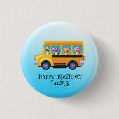 恐竜おもしろい新学期バスボーイ誕生日 缶バッジ (正面)