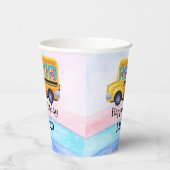 恐竜おもしろい新学期バスレインボー誕生日 紙コップ (右)