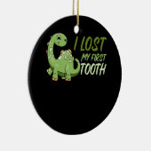 恐竜おもしろい歯の妖精の子供Tレックス私のフィ失ったー セラミックオーナメント (右)
