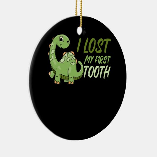 恐竜おもしろい歯の妖精の子供Tレックス私のフィ失ったー セラミックオーナメント (右)
