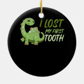 恐竜おもしろい歯の妖精の子供Tレックス私のフィ失ったー セラミックオーナメント (裏面)