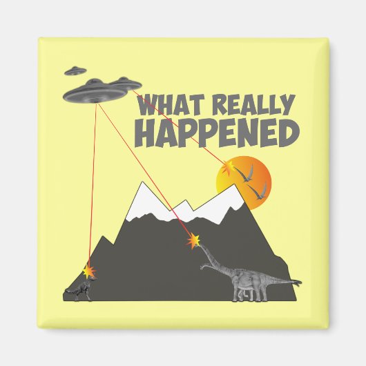 恐竜おもしろい絶滅 マグネット (正面)