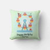 恐竜おもしろい観覧車バースデーパーティーDIYナム クッション (正面)