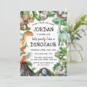 恐竜おもしろい誕生会 招待状 (スタンド正面)