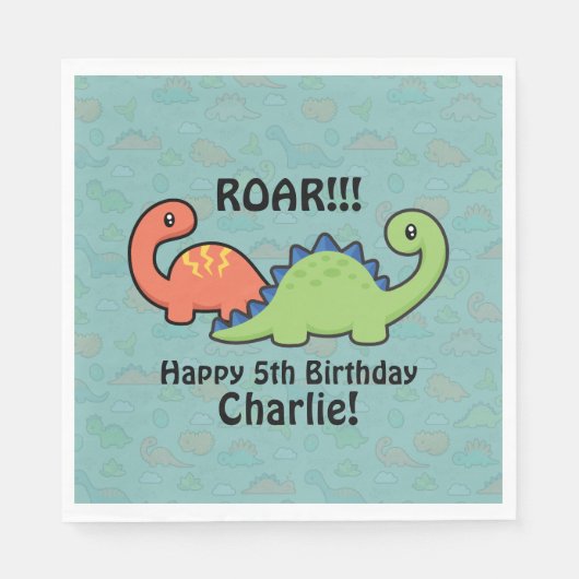 恐竜おもしろい スタンダードランチョンナプキン (正面)