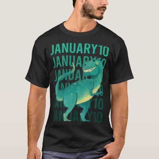 恐竜おもしろい- 1月10日10日 Tシャツ (正面)
