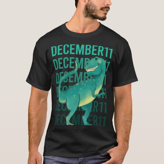 恐竜おもしろい- 12月11日11日 Tシャツ (正面)