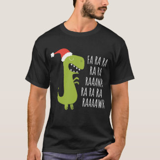 恐竜おもしろいFa Ra Ra Rawr Rawr Rawr Christmas Tレックス Tシャツ
