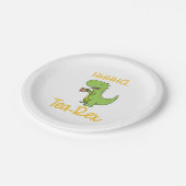 恐竜おもしろいTレックスティラノサウルス茶レックス ペーパープレート (アングル)