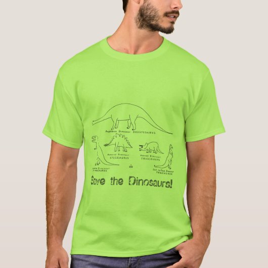 恐竜およびバイク Tシャツ (正面)