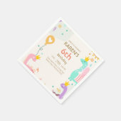 恐竜お洒落プリンセス誕生日 スタンダードカクテルナプキン (角)