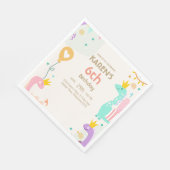 恐竜お洒落プリンセス誕生日 スタンダードランチョンナプキン (角)