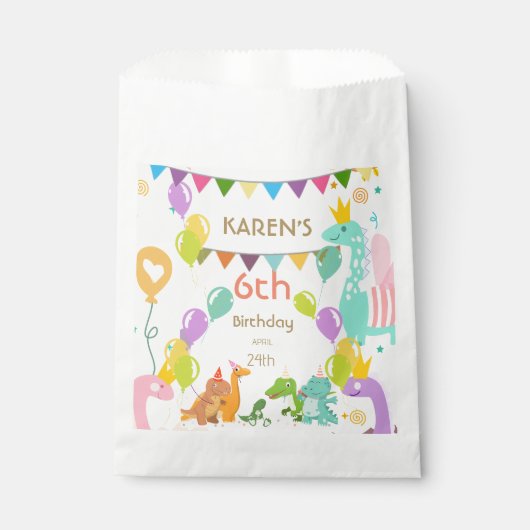 恐竜お洒落プリンセス誕生日 フェイバーバッグ (正面)