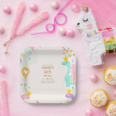 恐竜お洒落プリンセス誕生日 ペーパープレート (パーティー)