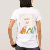 恐竜お洒落プリンセス誕生日 Tシャツ (裏面)