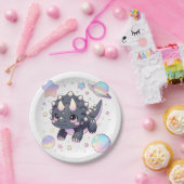 恐竜お洒落威厳のあるの赤ちゃんシャワー ペーパープレート (パーティー)