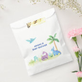 恐竜かわいい水彩赤ちゃんシャワーパーティー フェイバーバッグ (封をした状態)