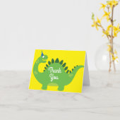 恐竜かわいい誕生日カード カード (黄色い花)