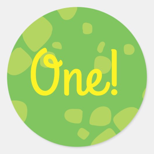 恐竜かわいい1歳の誕生日ありがとうシール ラウンドシール (正面)