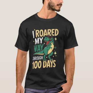 恐竜がほえたよ 生徒 先生 100日目 Tシャツ