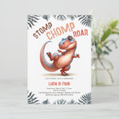 恐竜がストンプチョンプクールロア子供の誕生日を移動 招待状 (スタンド正面)