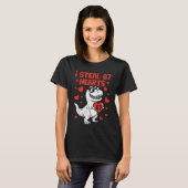 恐竜がハートを盗む 67バレンタインTシャツ Tシャツ (正面フル)