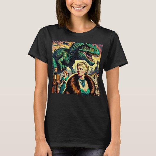 恐竜がランチを探してる! Tシャツ (正面)