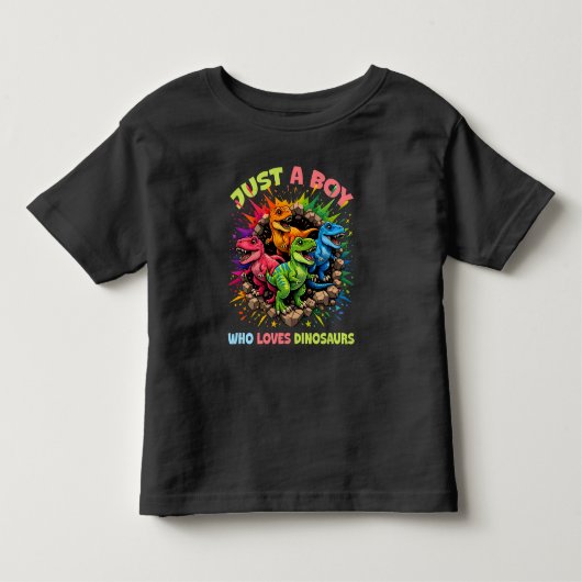 恐竜が大好きな少年 トドラーTシャツ (正面)