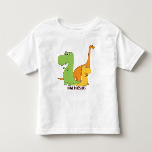 恐竜が大好き – かわいいディノスTシャツのトリオ トドラーTシャツ (正面)