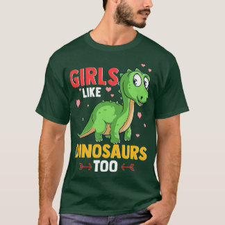 恐竜が好きな女の子は古生物学がおもしろい可愛すぎる Tシャツ