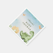 恐竜が孵化する近く赤ちゃんシャワー スタンダードカクテルナプキン (角)