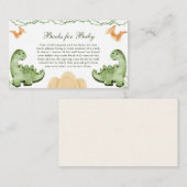 恐竜が孵化する近日赤ちゃんシャワーベビー エンクロージャーカード (正面/裏面)