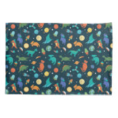 恐竜が宇宙を旅する惑星ロケット船 枕カバー (裏面)