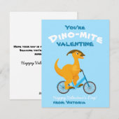 恐竜が最高！ 学校のバレンタイン恐竜 シーズンカード (正面/裏面)