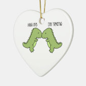 恐竜が私を抱き締める セラミックオーナメント (左)