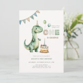 恐竜が1歳の誕生日 招待状 (スタンド正面)